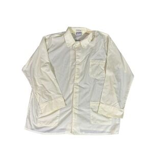 Yves Saint Laurent Homewear Homme XL Cream Cotton Polyester Button Up Sleep